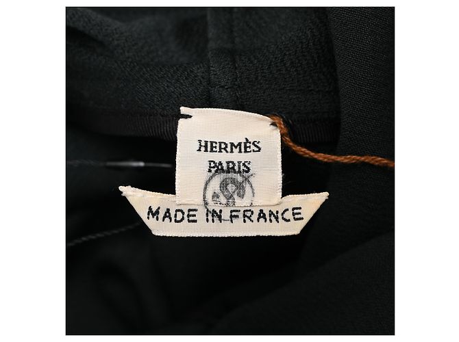 Hermès Maxi Scarf Kleid aus schwarzer Wolle - Ansicht 5