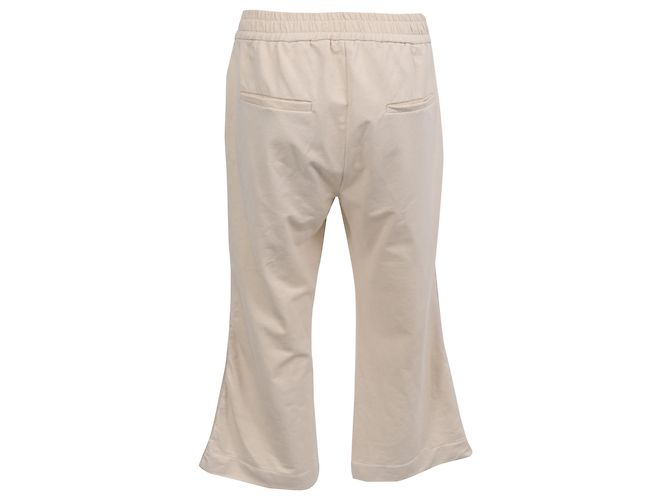 Pantalones de chándal acampanados con cordón Brunello Cucinelli en algodón crema - vista 3