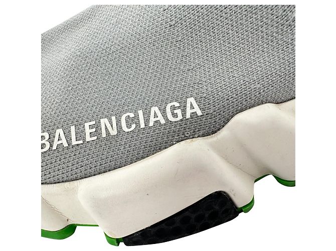 Balenciaga Speed Trainer in nylon grigio - vista 10