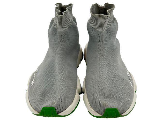 Balenciaga Speed Trainer in nylon grigio - vista 3