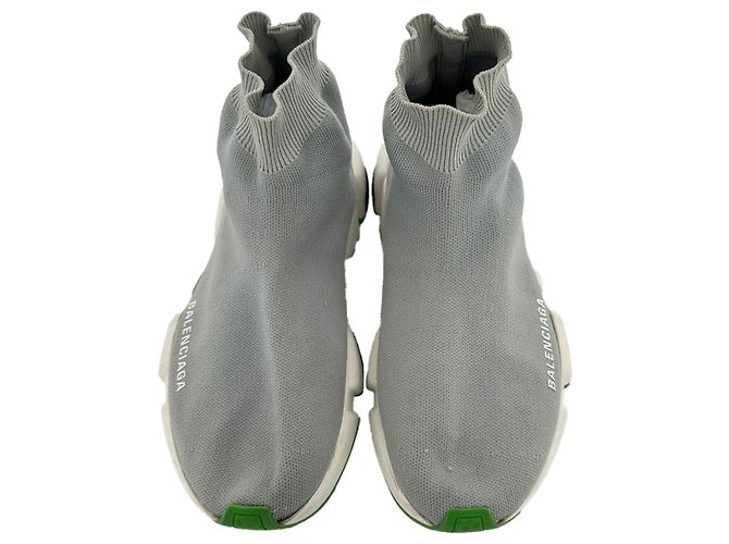 Balenciaga Speed Trainer in nylon grigio - vista 4