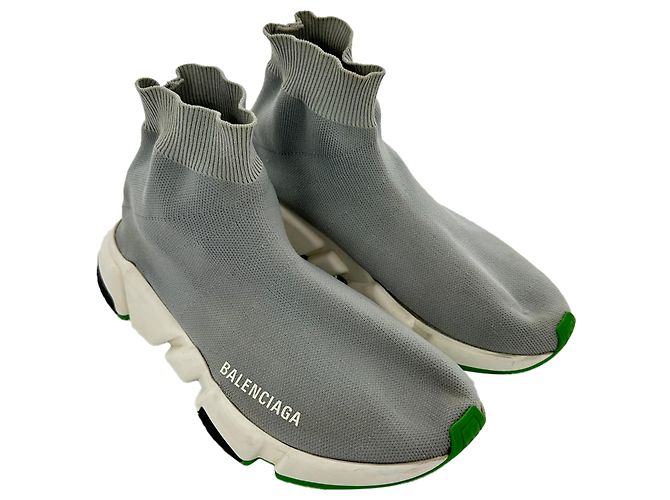 Balenciaga Speed Trainer in nylon grigio - vista 6