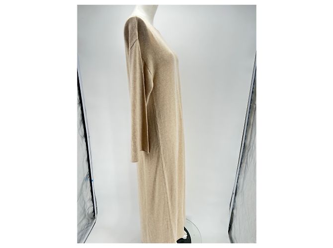 Autre Marque Vestido maxi HELSA de cachemira beige - vista 4
