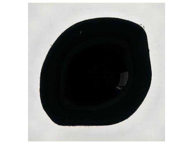 Autre Marque Chapeau rond noir en laine "Bathilda" Black - view 3