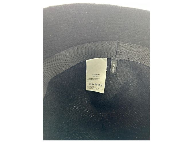 Autre Marque Chapeau rond noir en laine "Bathilda" Black - view 4