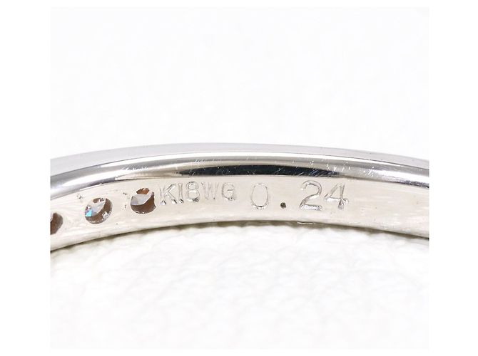 Autre Marque Anello fede in oro bianco 18K con diamante D'oro - vista 4