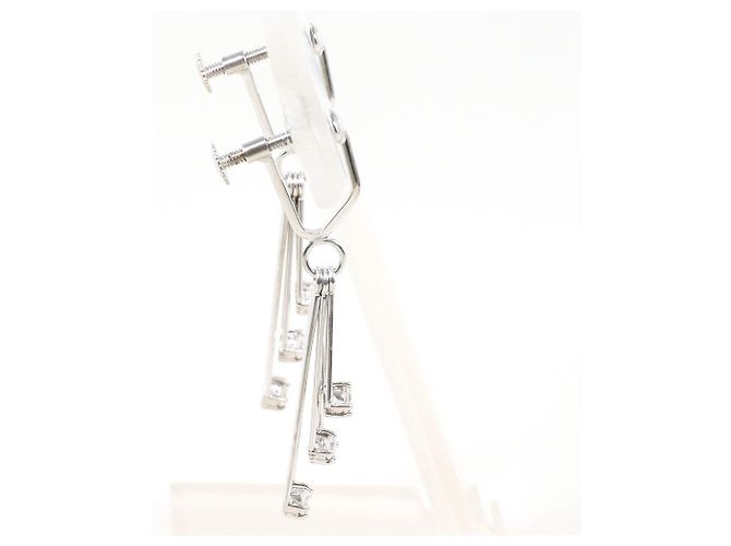 Autre Marque K14 14K Weißgold Clip-Ohrringe mit Diamanten Golden - Ansicht 2