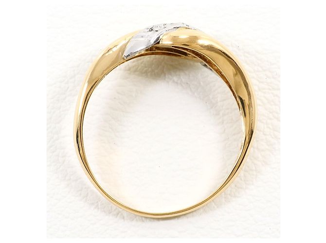 Autre Marque Anillo alianza de platino y oro amarillo con diamante Dorado - vista 2