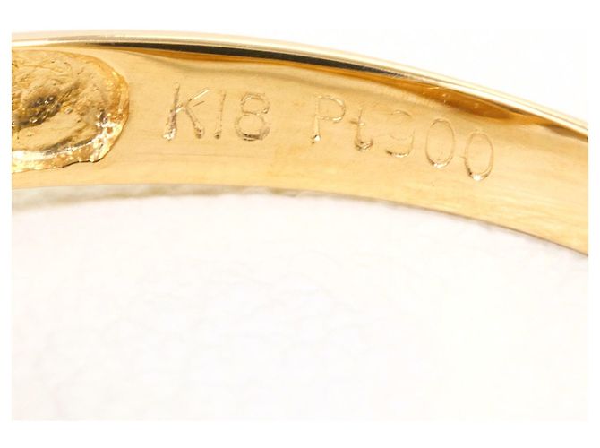 Autre Marque Anillo alianza de platino y oro amarillo con diamante Dorado - vista 4