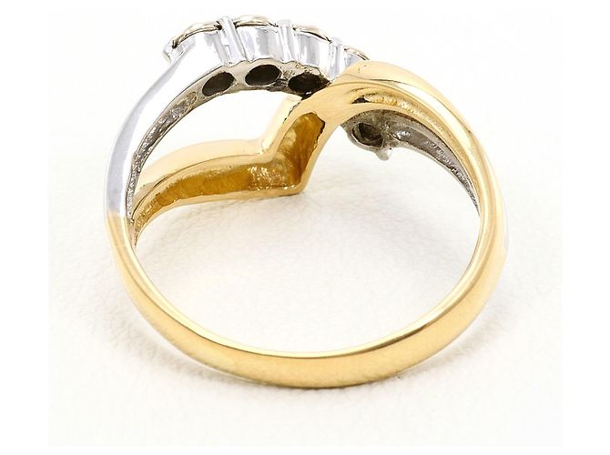 Autre Marque Anello fede in platino e oro giallo con diamante D'oro - vista 3