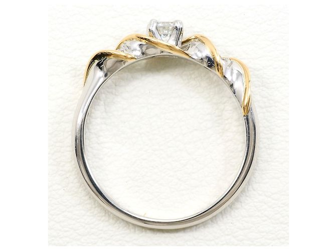 Autre Marque Ehering aus Platin und Gelbgold mit Diamant Golden - Ansicht 3