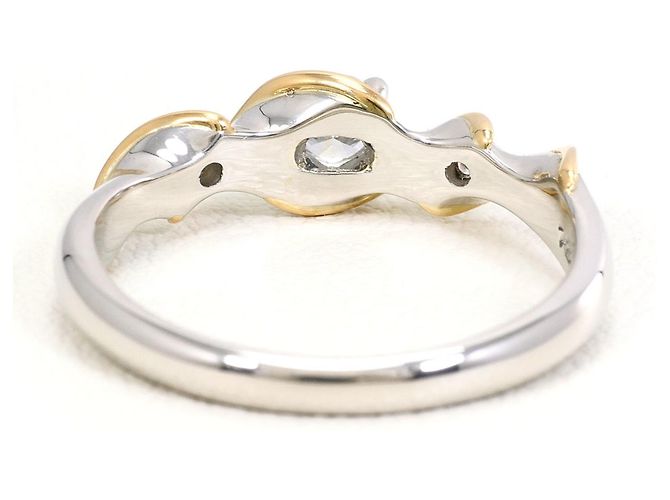Autre Marque Ehering aus Platin und Gelbgold mit Diamant Golden - Ansicht 4