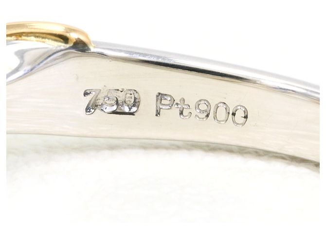 Autre Marque Ehering aus Platin und Gelbgold mit Diamant Golden - Ansicht 5