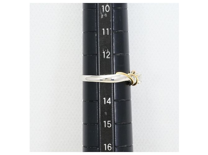 Autre Marque Ehering aus Platin und Gelbgold mit Diamant Golden - Ansicht 8