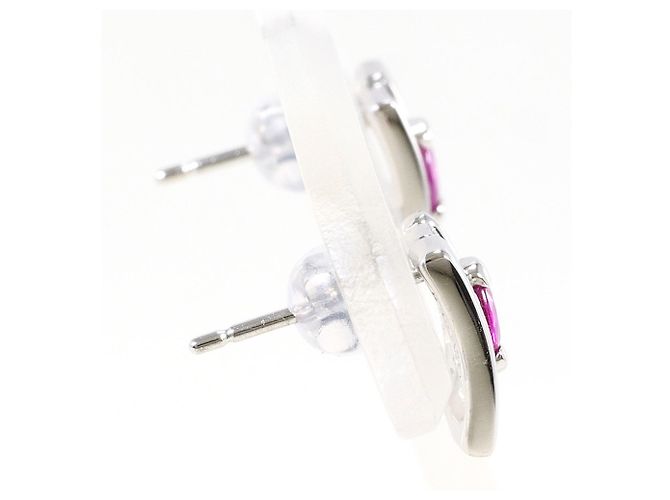 Autre Marque Stecker-Ohrringe aus PT850 Platin mit Rubin - Ansicht 2