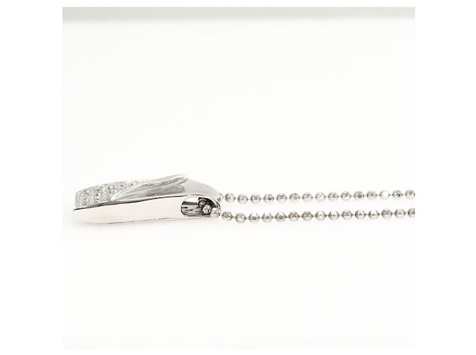 Autre Marque Collier en or blanc 14K avec diamant Doré - vue 2