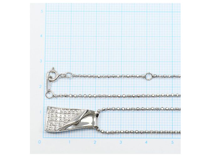Autre Marque Collier en or blanc 14K avec diamant Doré - vue 5