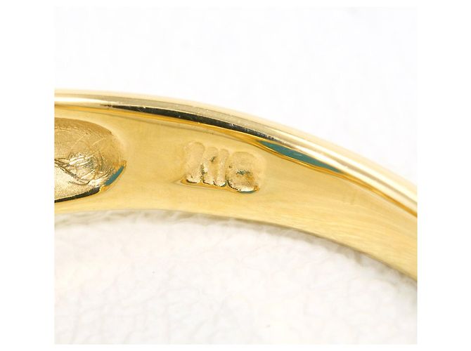 Autre Marque Anello a fascia in oro giallo 18K con turchese e diamante D'oro - vista 5