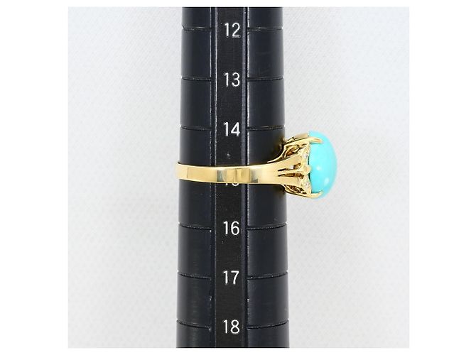 Autre Marque Anillo alianza en oro amarillo 18K con turquesa y diamante Dorado - vista 8