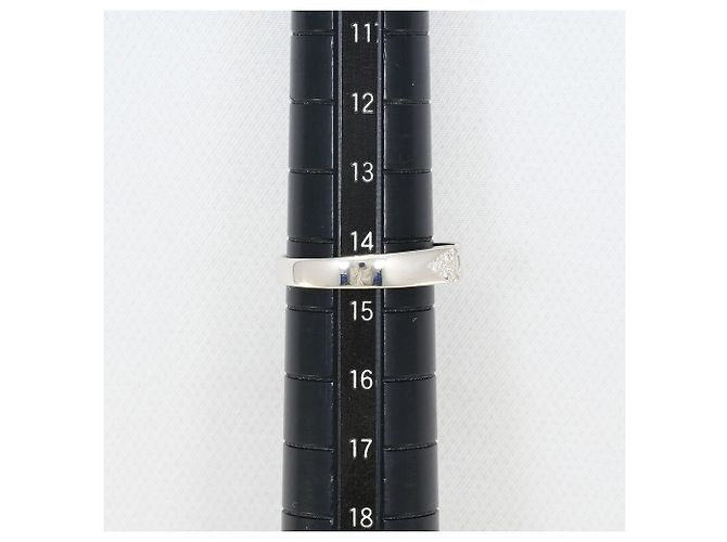 Autre Marque Platinum Band Ring with Diamond - view 8