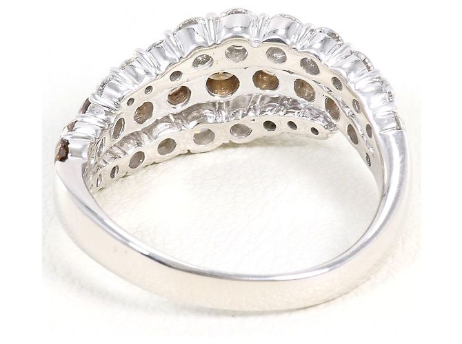 Autre Marque Bandring aus 18K Weißgold mit braunem Diamanten Golden - Ansicht 4