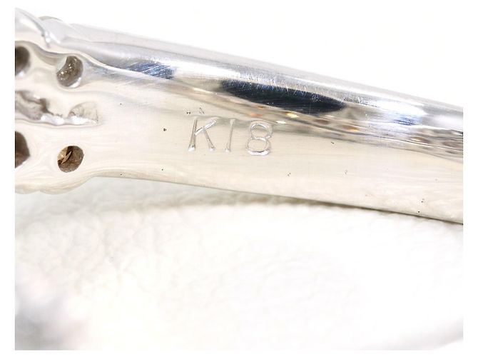 Autre Marque Bandring aus 18K Weißgold mit braunem Diamanten Golden - Ansicht 5