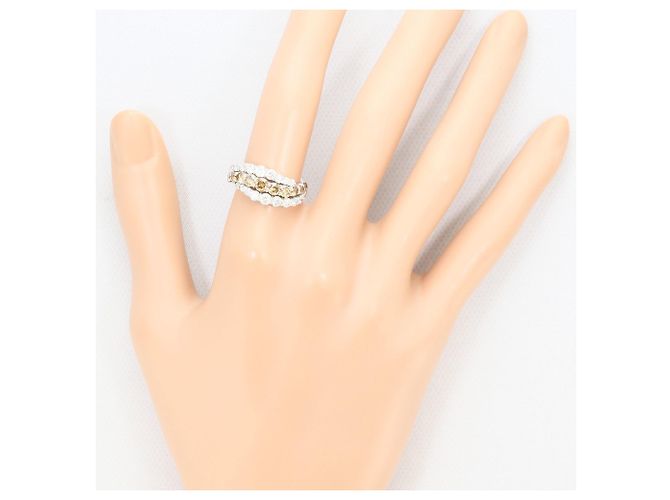 Autre Marque Bandring aus 18K Weißgold mit braunem Diamanten Golden - Ansicht 7