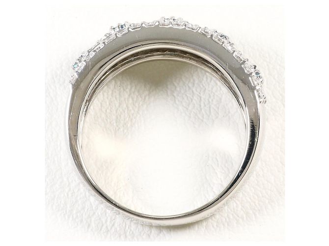 Autre Marque Anello a Fascia in Platino con Diamante Blu - vista 3