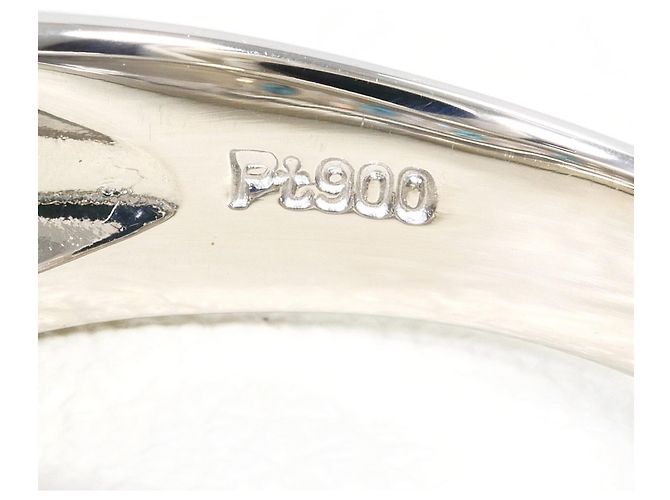 Autre Marque Anello a Fascia in Platino con Diamante Blu - vista 5