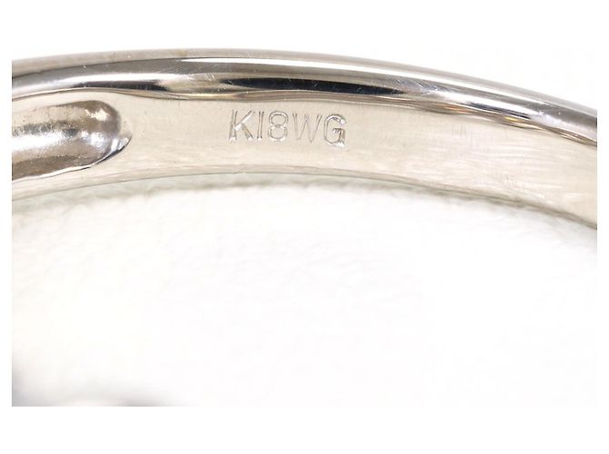 Autre Marque Anillo alianza de oro blanco 18K con diamante marrón Castaño Dorado - vista 5