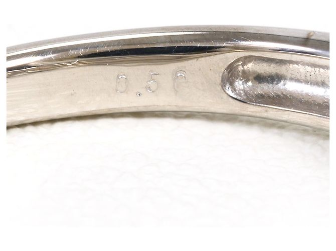 Autre Marque Anillo alianza de oro blanco 18K con diamante marrón Castaño Dorado - vista 6