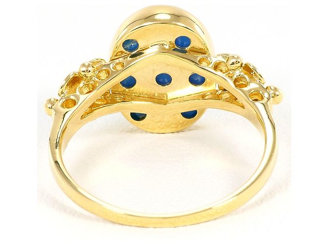 Autre Marque Bandring aus 18K Gelbgold mit Türkis und Diamant Golden - Ansicht 4