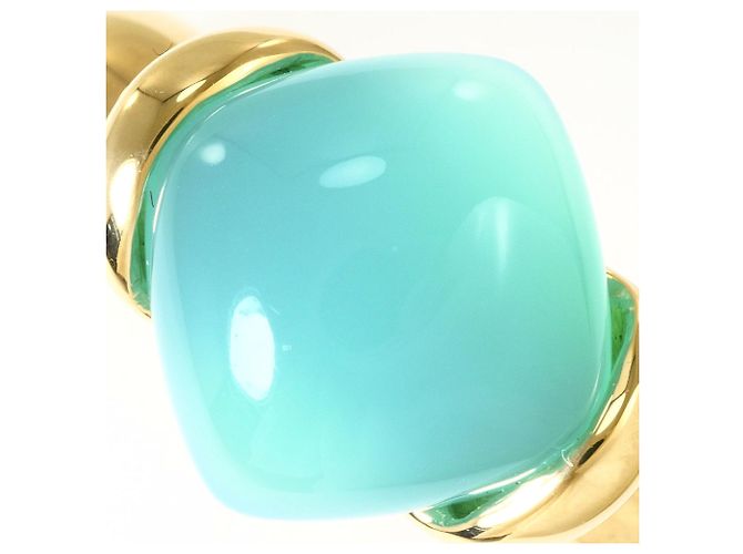 Autre Marque Anello a fascia in oro giallo 18K con calcedonio D'oro - vista 2