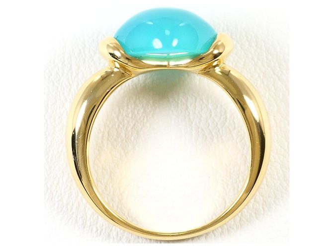Autre Marque Anello a fascia in oro giallo 18K con calcedonio D'oro - vista 3