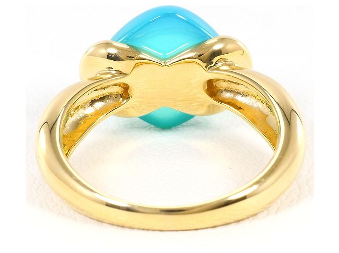 Autre Marque Anello a fascia in oro giallo 18K con calcedonio D'oro - vista 4