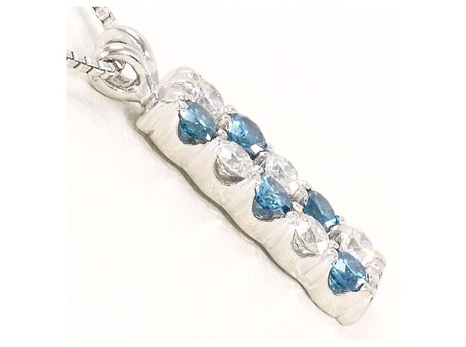 Autre Marque Collar de platino PT900 con diamante azul - vista 2