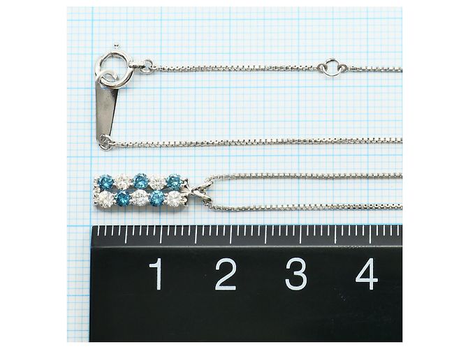 Autre Marque Collar de platino PT900 con diamante azul - vista 5