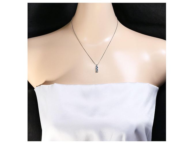 Autre Marque Collar de platino PT900 con diamante azul - vista 6