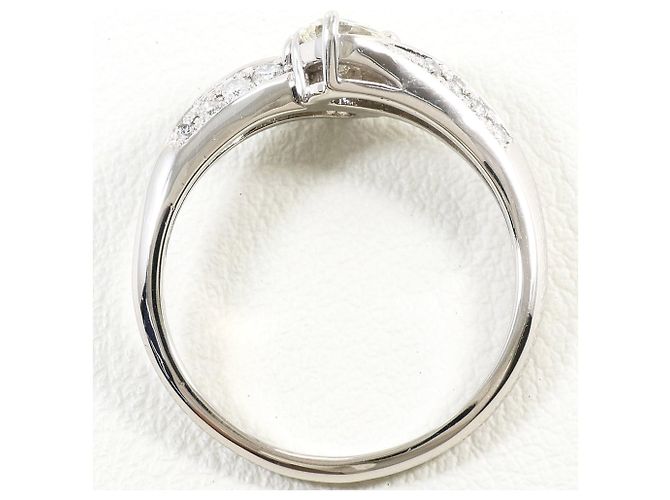 Autre Marque Anello fede in platino 900 e diamanti - vista 3