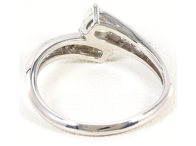 Autre Marque Anello fede in platino 900 e diamanti - vista 4
