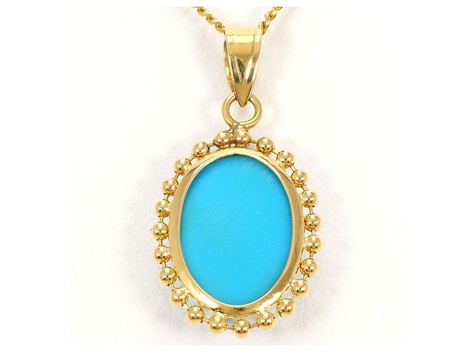 Autre Marque Collar de oro amarillo 18K con turquesa Dorado - vista 3