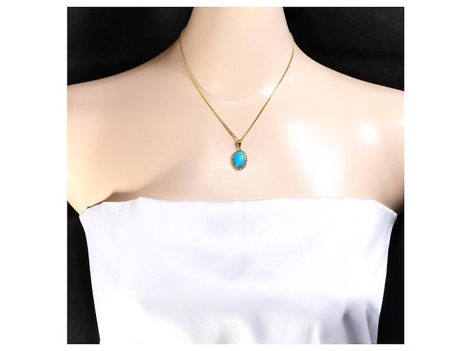 Autre Marque Collar de oro amarillo 18K con turquesa Dorado - vista 6