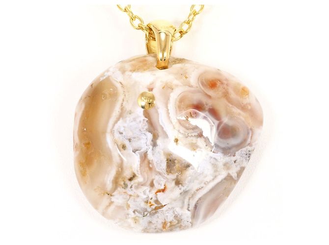 Autre Marque Collana in oro giallo 18K con design a carta in agata D'oro - vista 3
