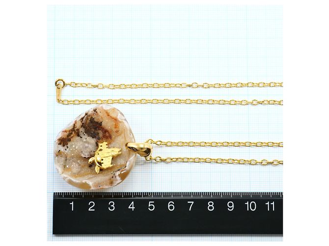 Autre Marque Collana in oro giallo 18K con design a carta in agata D'oro - vista 5
