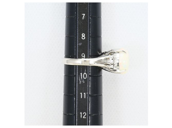 Autre Marque Anello fede in platino PT900 con opale e diamante - vista 9
