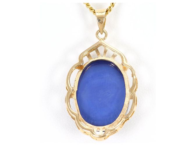 Autre Marque Collana in oro giallo con zaffiro stellato sintetico D'oro - vista 4