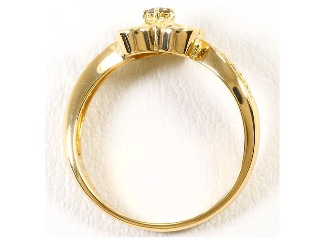 Autre Marque Anello a fascia in oro giallo 18K con diamante brown Marrone D'oro - vista 3