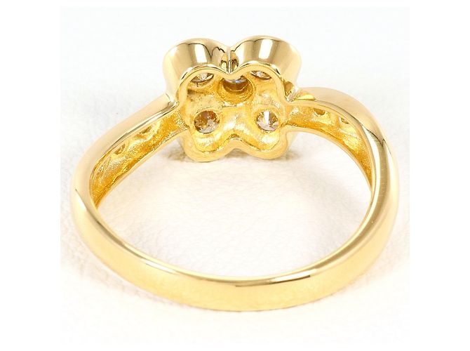 Autre Marque Anello a fascia in oro giallo 18K con diamante brown Marrone D'oro - vista 4