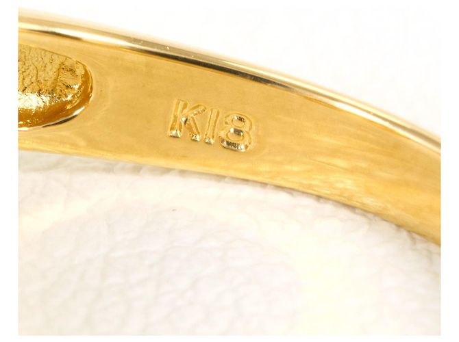 Autre Marque Anello a fascia in oro giallo 18K con diamante brown Marrone D'oro - vista 5