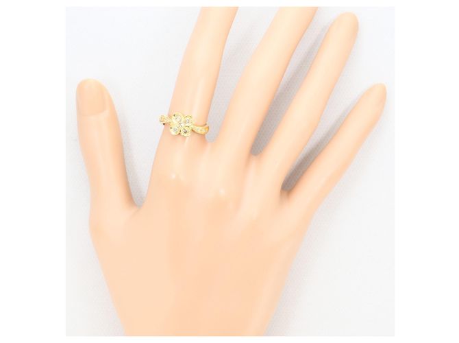 Autre Marque Anello a fascia in oro giallo 18K con diamante brown Marrone D'oro - vista 7